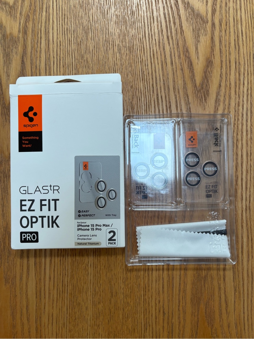 Spigen GLAS.tR EZ Fit Optik Pro Camera Lens Protector in Natural Titanium